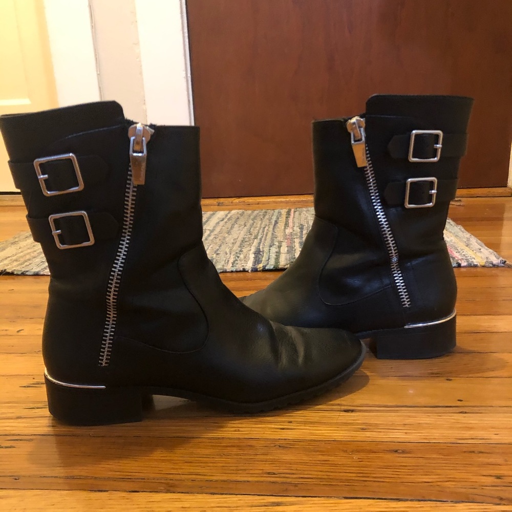 Calvin Klein Leather Mid Calf Boot